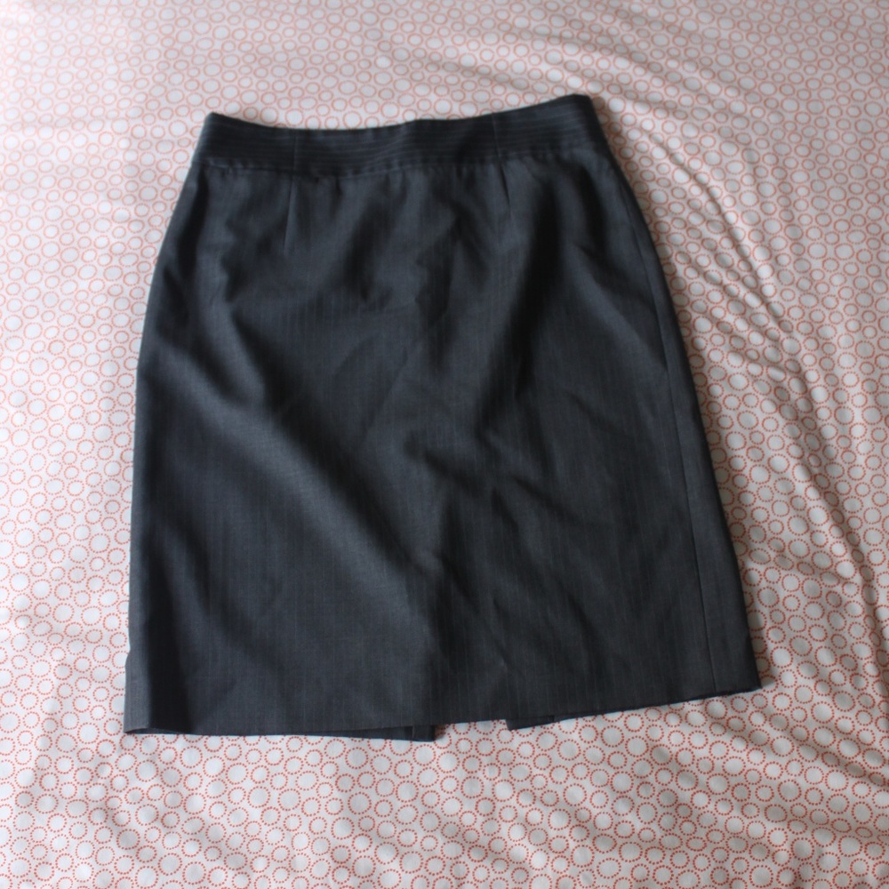 J Crew Gray  Pinstripe Pencil Skirt
